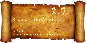 Krauter Terézia névjegykártya